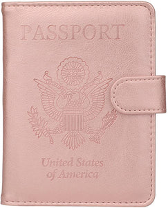 Pink Leather Passport Holder Case
